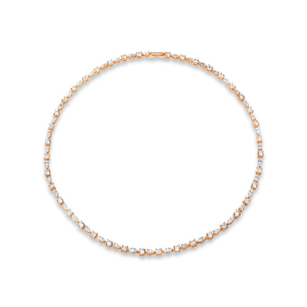 Round chain Diamond Tennis Necklace, Weight: 36.50 Gram Gold at Rs 271000  in Surat